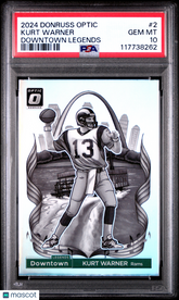 2024 Panini Donruss Optic Downtown Legends Kurt Warner #2 PSA 10